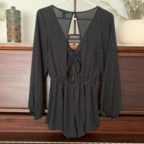 Victoria's Secret Black & White Polka Dot Romper, Size XS - Picture 9 of 16